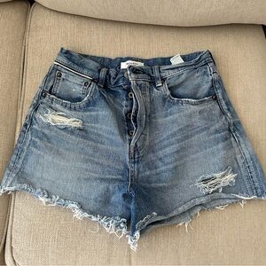 Moussy Vintage Distressed Blue Jean Shorts